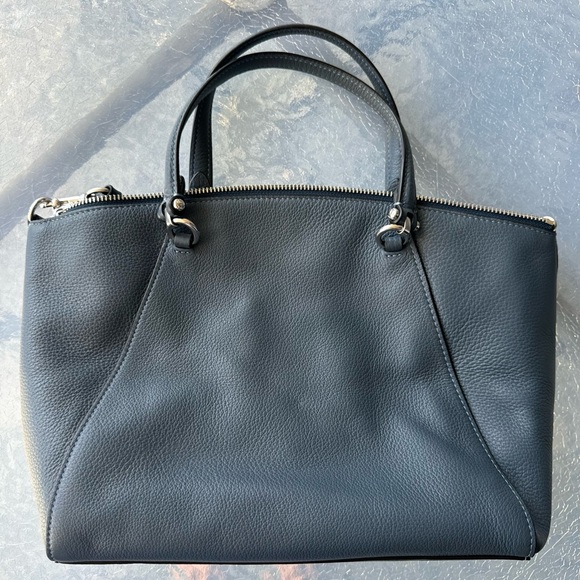 Coach Prairie Satchel in blue pebbled leather